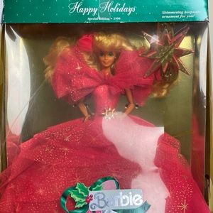 1990 Happy Holidays Barbie NIB